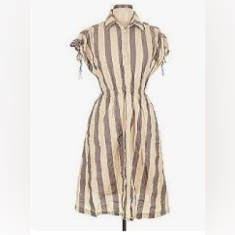 Saint Geraldine Short Sleeve Retro Stripe Dress Size S